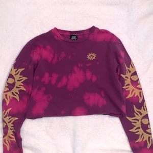 tye dye long sleeve crop top